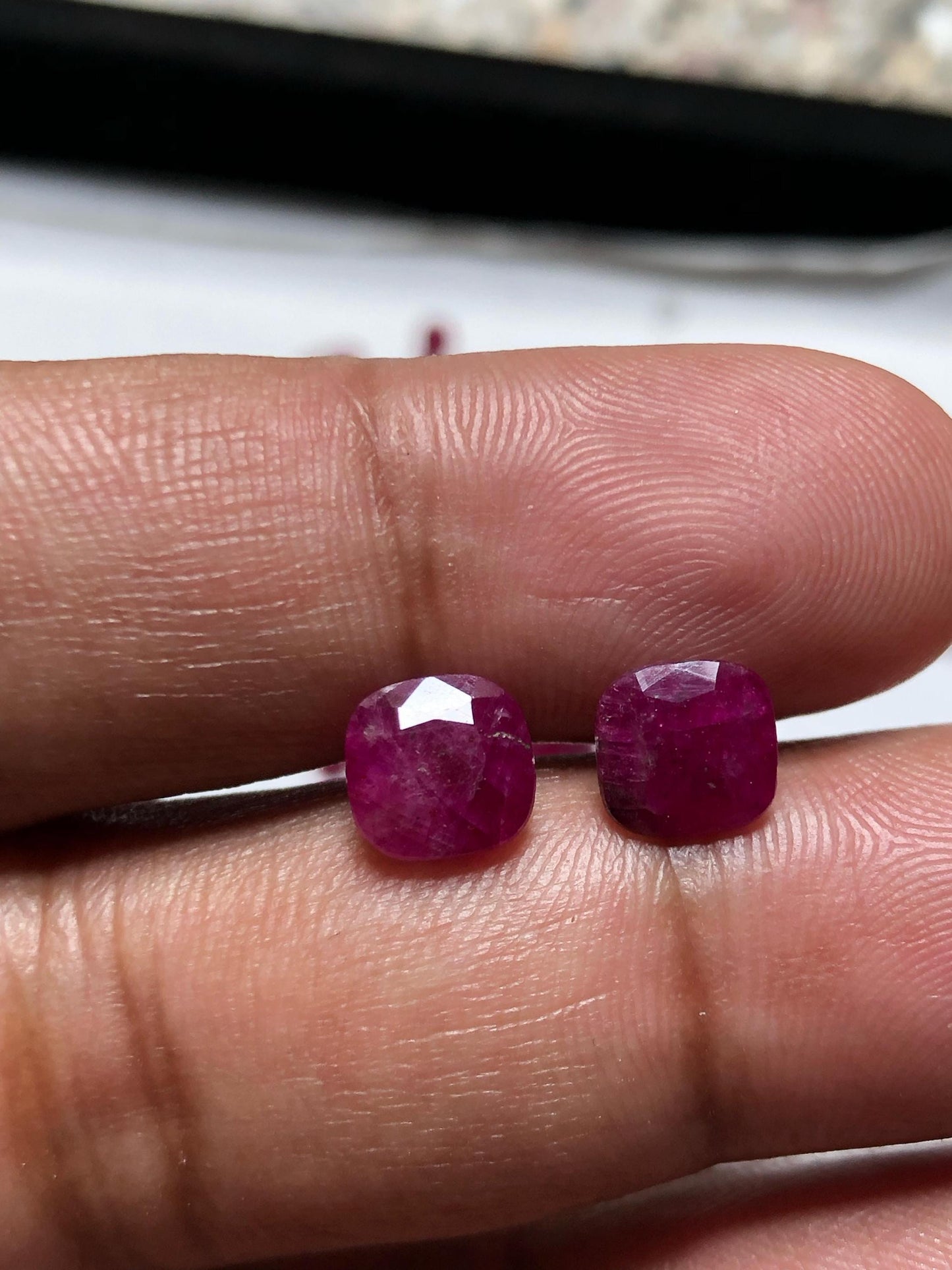 3.705 Carats two Mozambique Ruby, Genuine Deep Red Ruby for Engagement Rings or Fine Jewelry