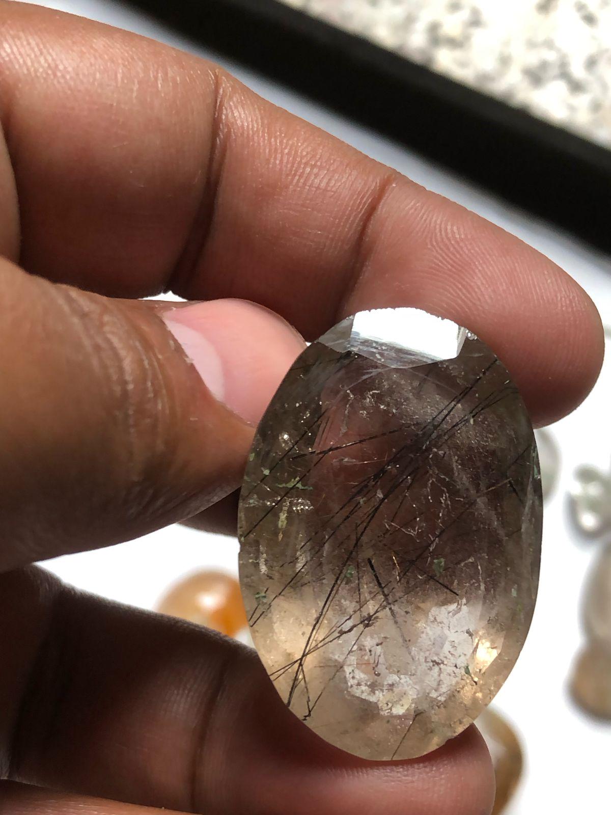 Rare Mohe Najaf Quartz Cabochon 45x30mm | Natural Transparent Quartz | Healing Crystal | Loose Gemstone for Jewelry & Meditation