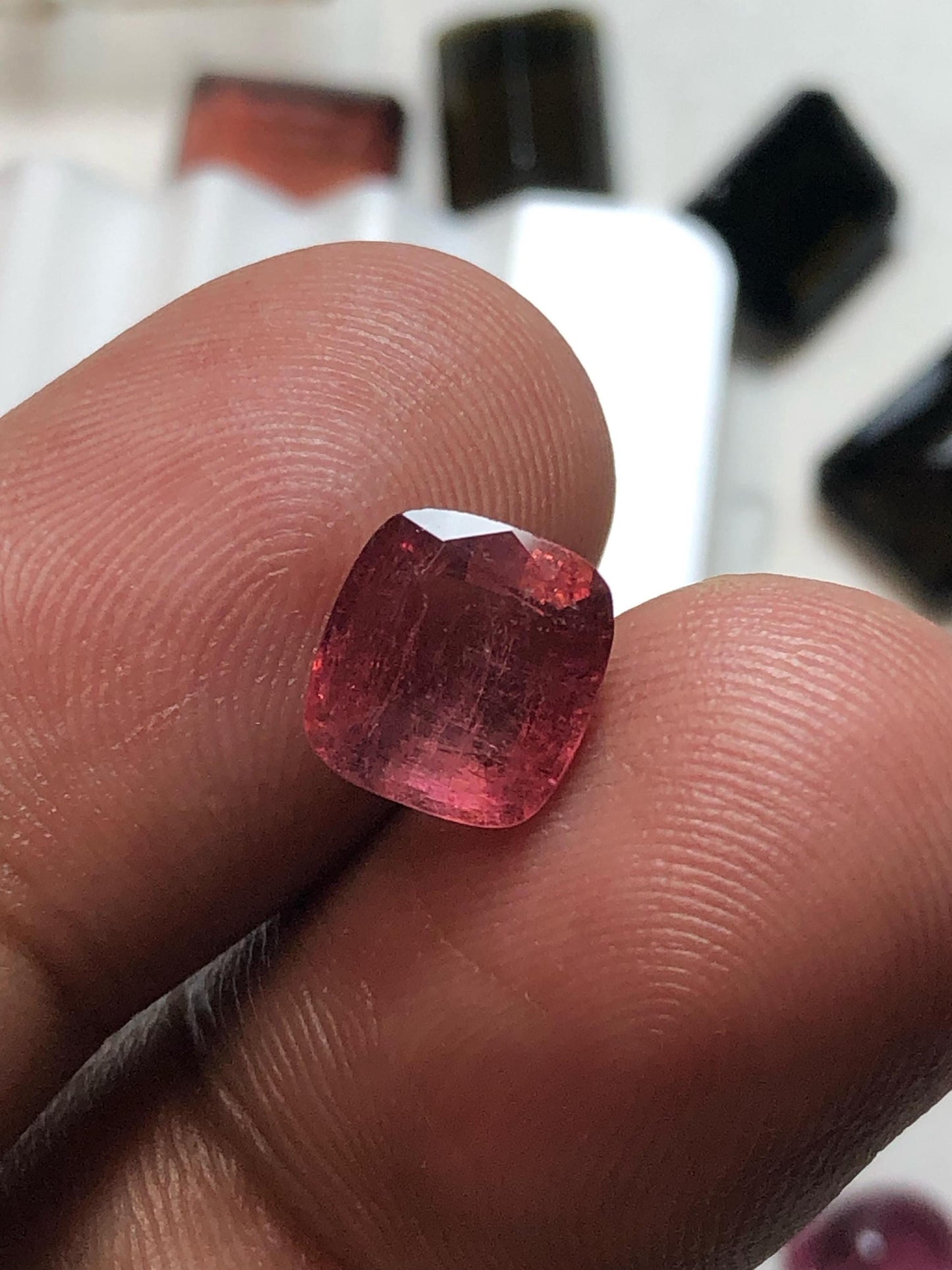 2.31 Carat Natural Pink Tourmaline Gemstone | Cushion Cut Loose Tourmaline