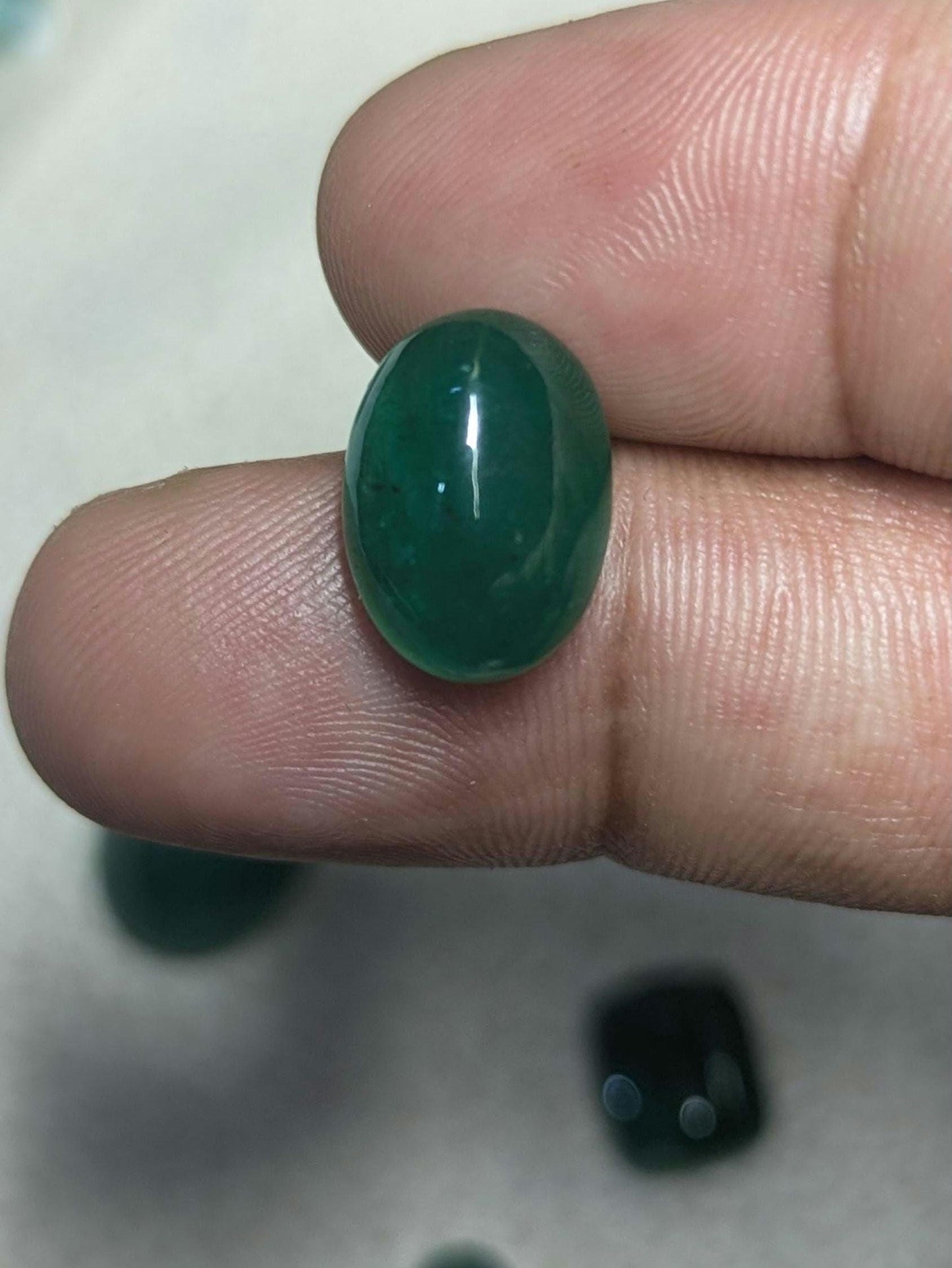 Natural Emerald 7.36 Carat | Oval Cabochon Loose Green Gemstone