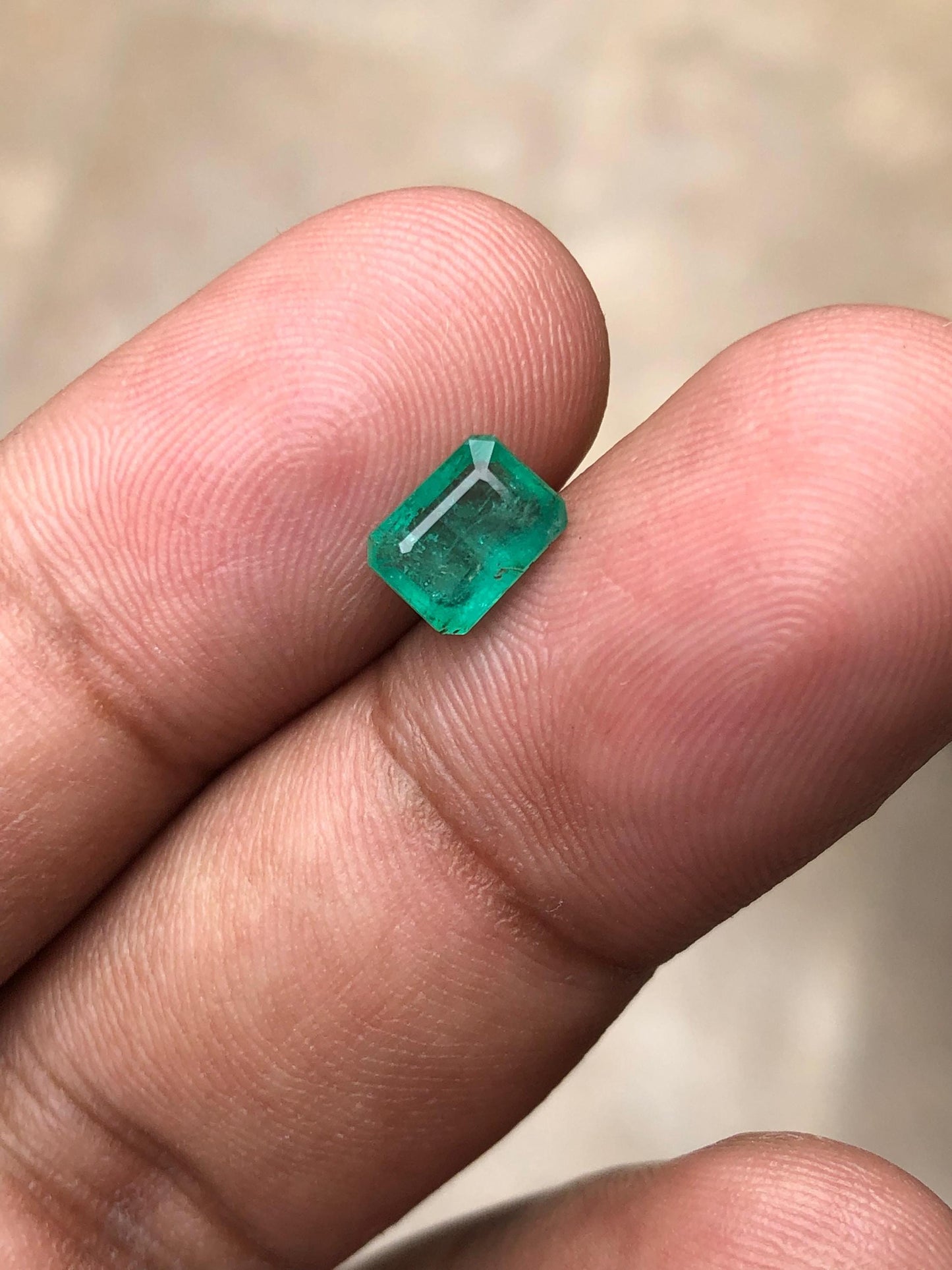 1.110 Carat Natural Panjshir Emerald | Rectangle Cut Green Gemstone
