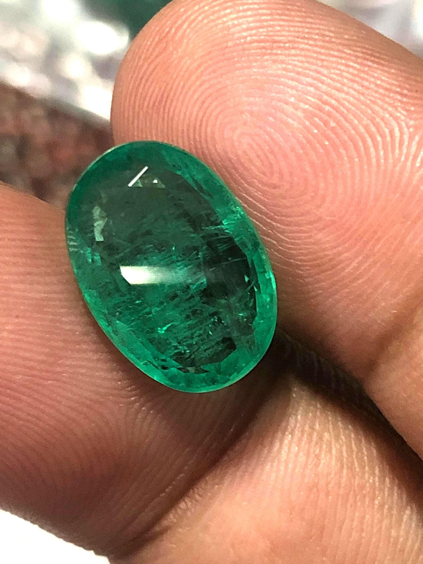 6.15 Carat Natural Emerald Oval Loose Green Gemstone for Fine Jewelry | Zambian Origin