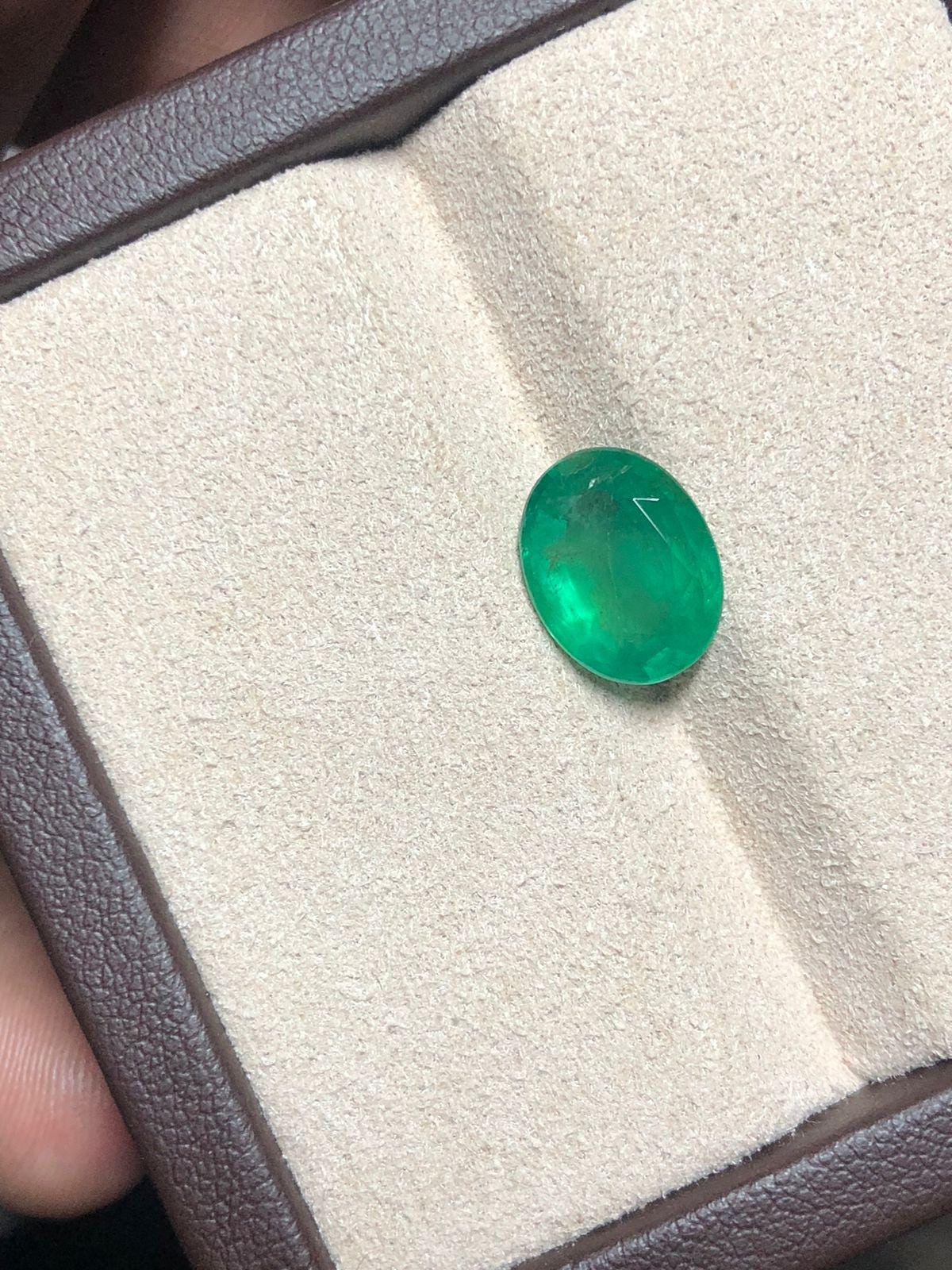 Zambian Emerald Cabochon 3.250 Carat | Natural Loose Gemstone | Polished Green Stone for Jewelry