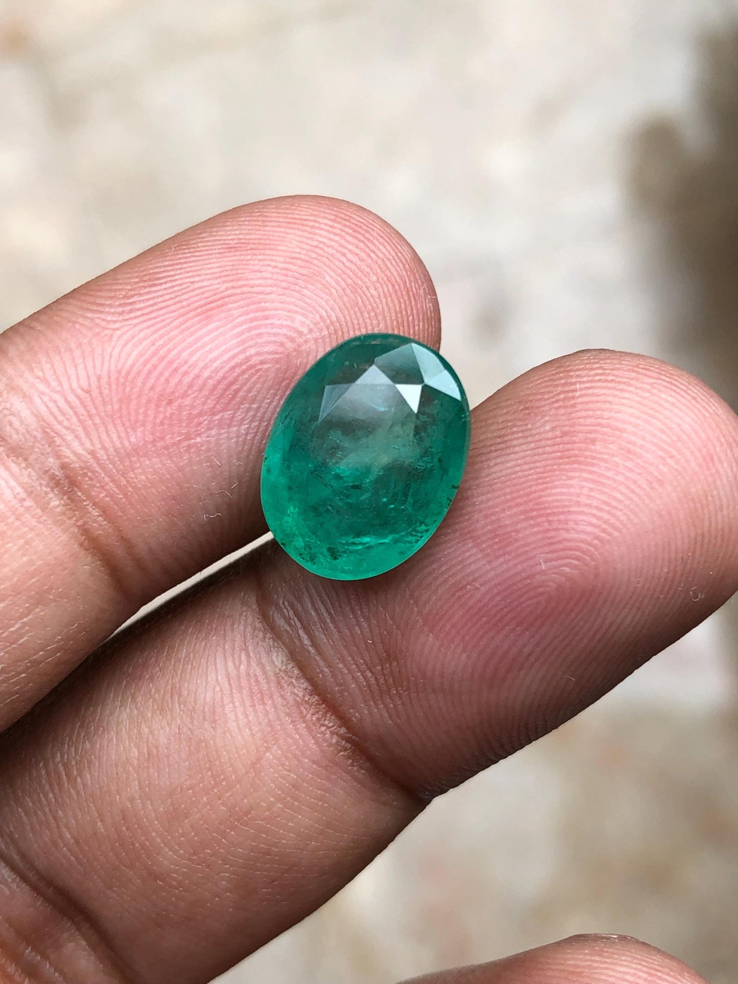 5.74 Carat Zambian Emerald: Oval Green Gemstone