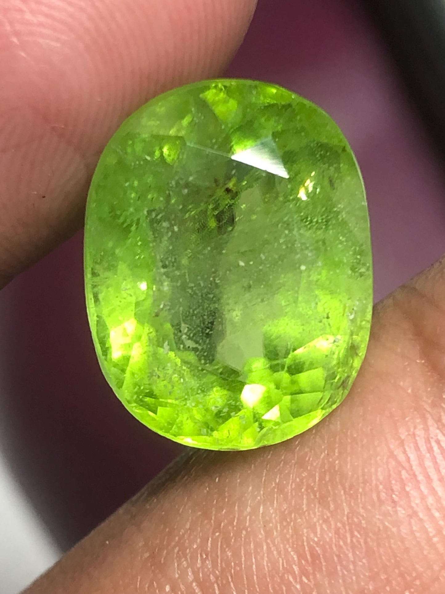 12.94 Carat Natural Peridot Gemstone | Oval Cut Green Gem
