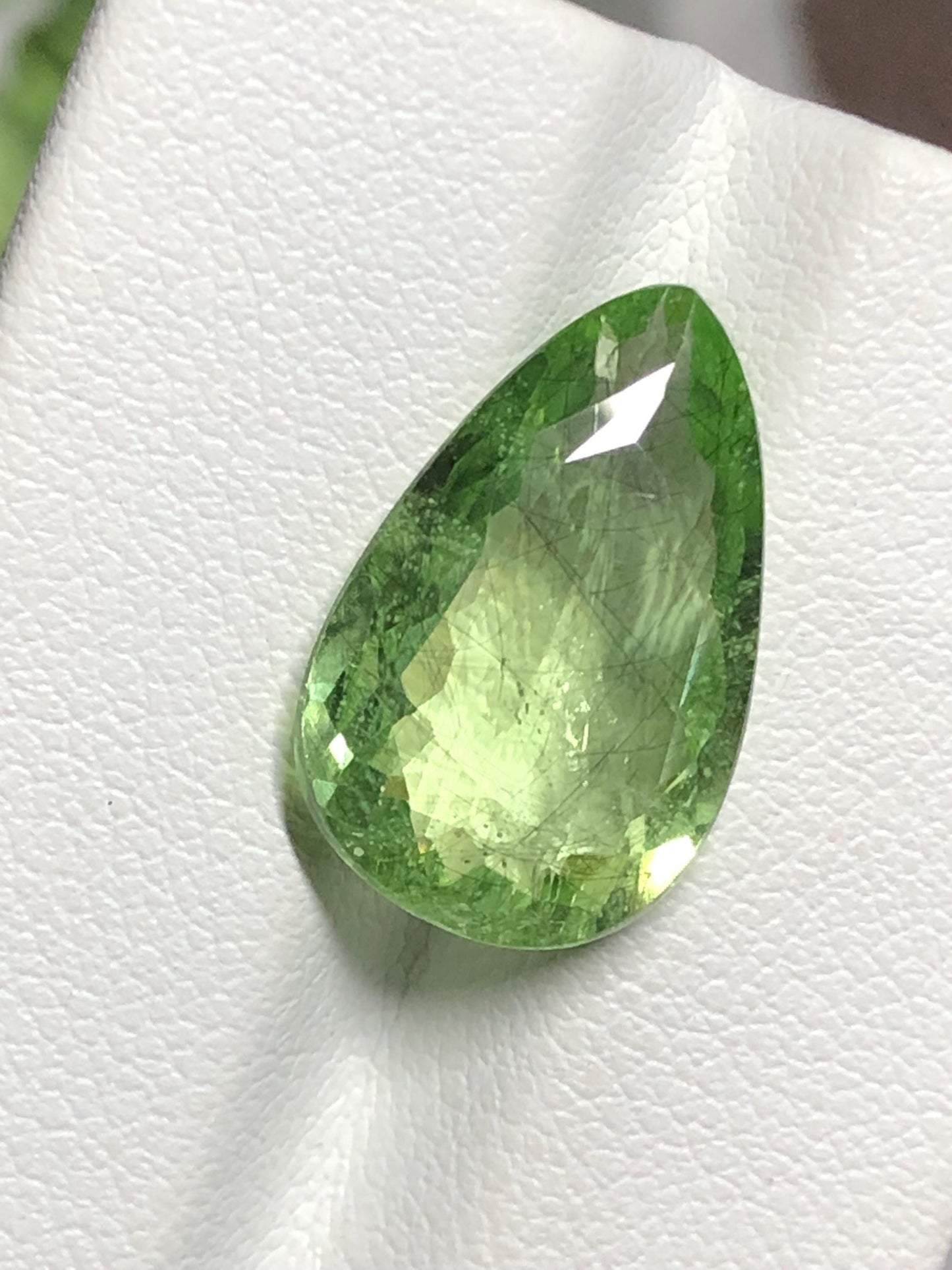 Natural Rutile Peridot 6.40 Ct | Pear Shape | Loose Green Gemstone for Jewelry