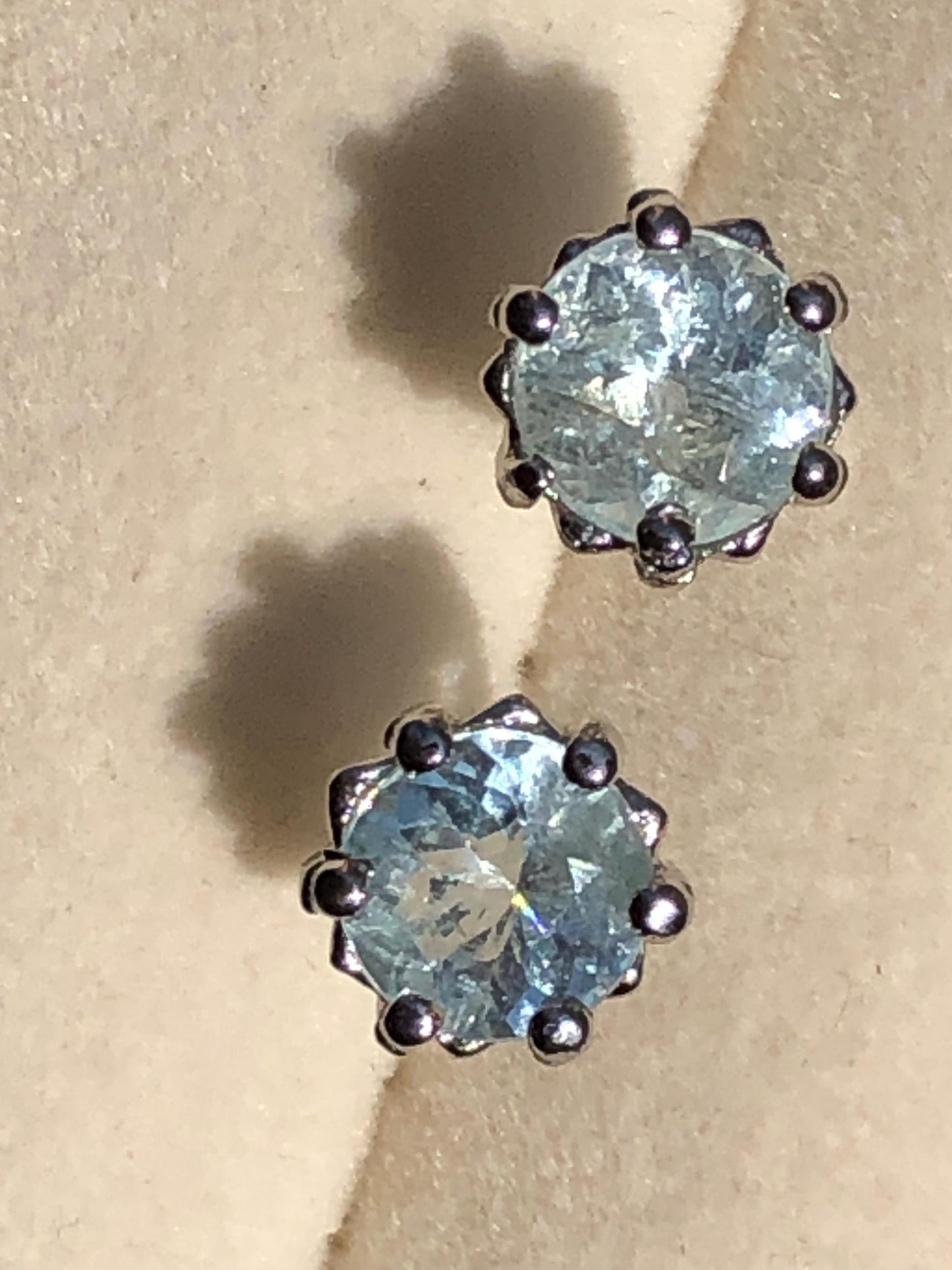 Natural Aquamarine Stud Earrings | 925 Sterling Silver, March Birthstone