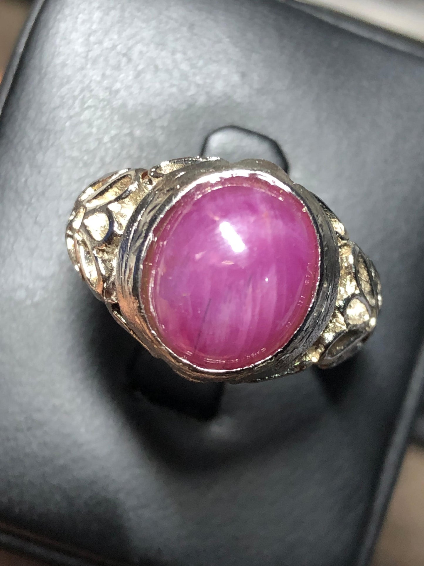 Elegant ruby ring silver band design