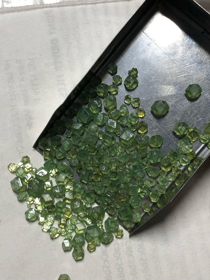 Demantoid Garnet Rough – Raw Green Garnet Hexagonal Crystals for Jewelry Making