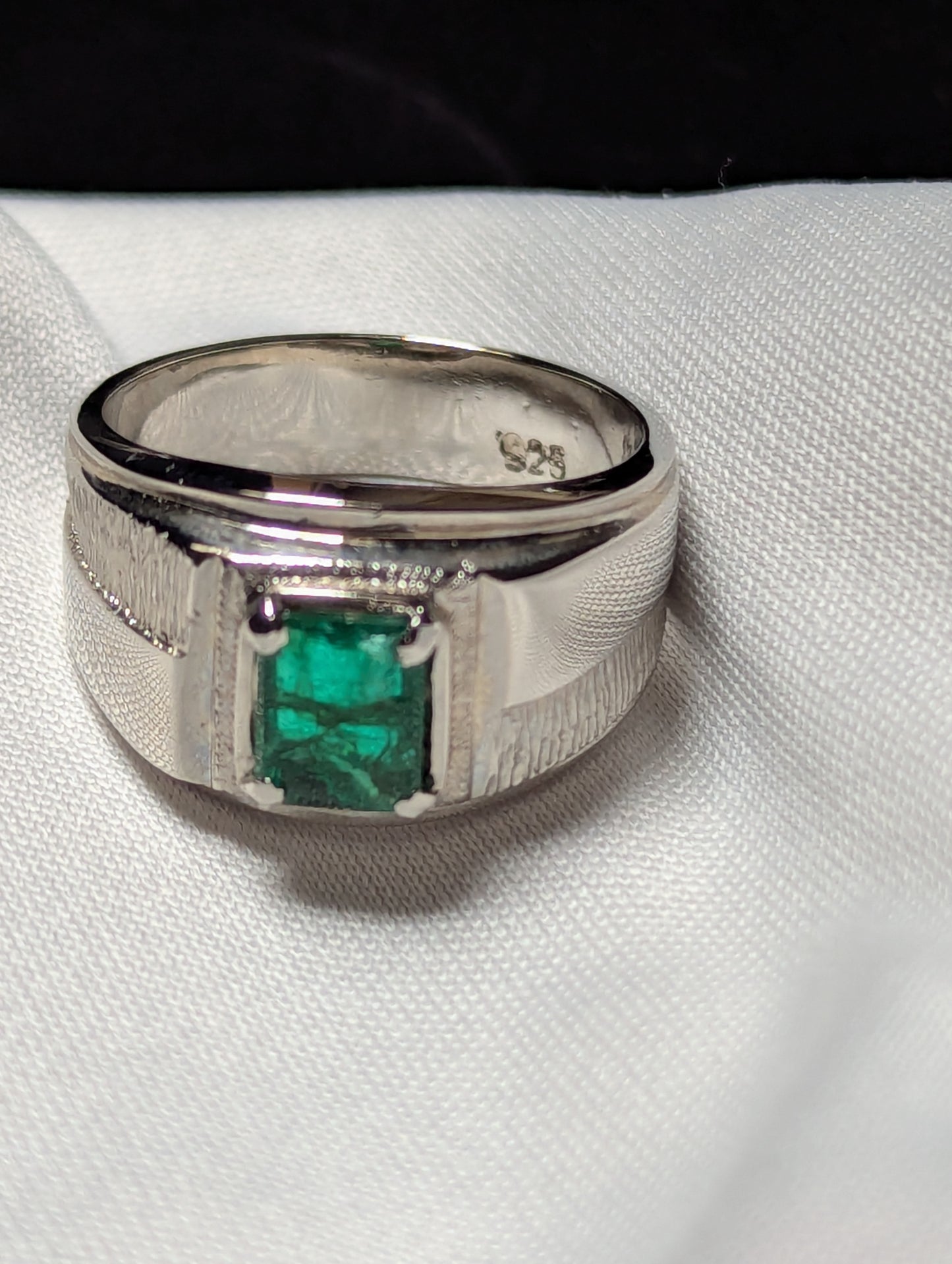 Emerald Ring Silver 925 for Men | Luxury Sterling Silver Jewelry