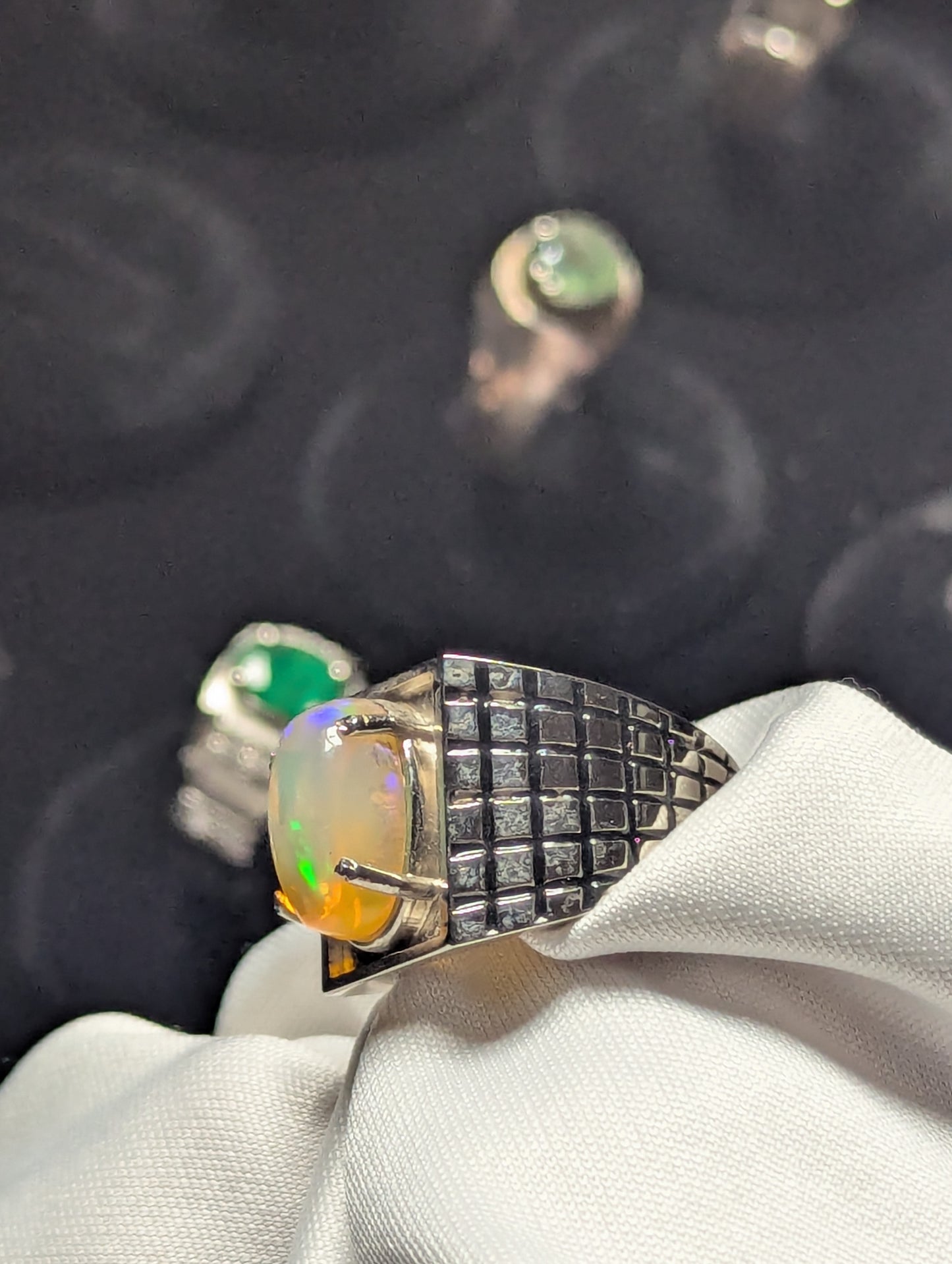 Men’s Natural Opal Ring 925 Sterling Silver | Luxury Gemstone Jewelry