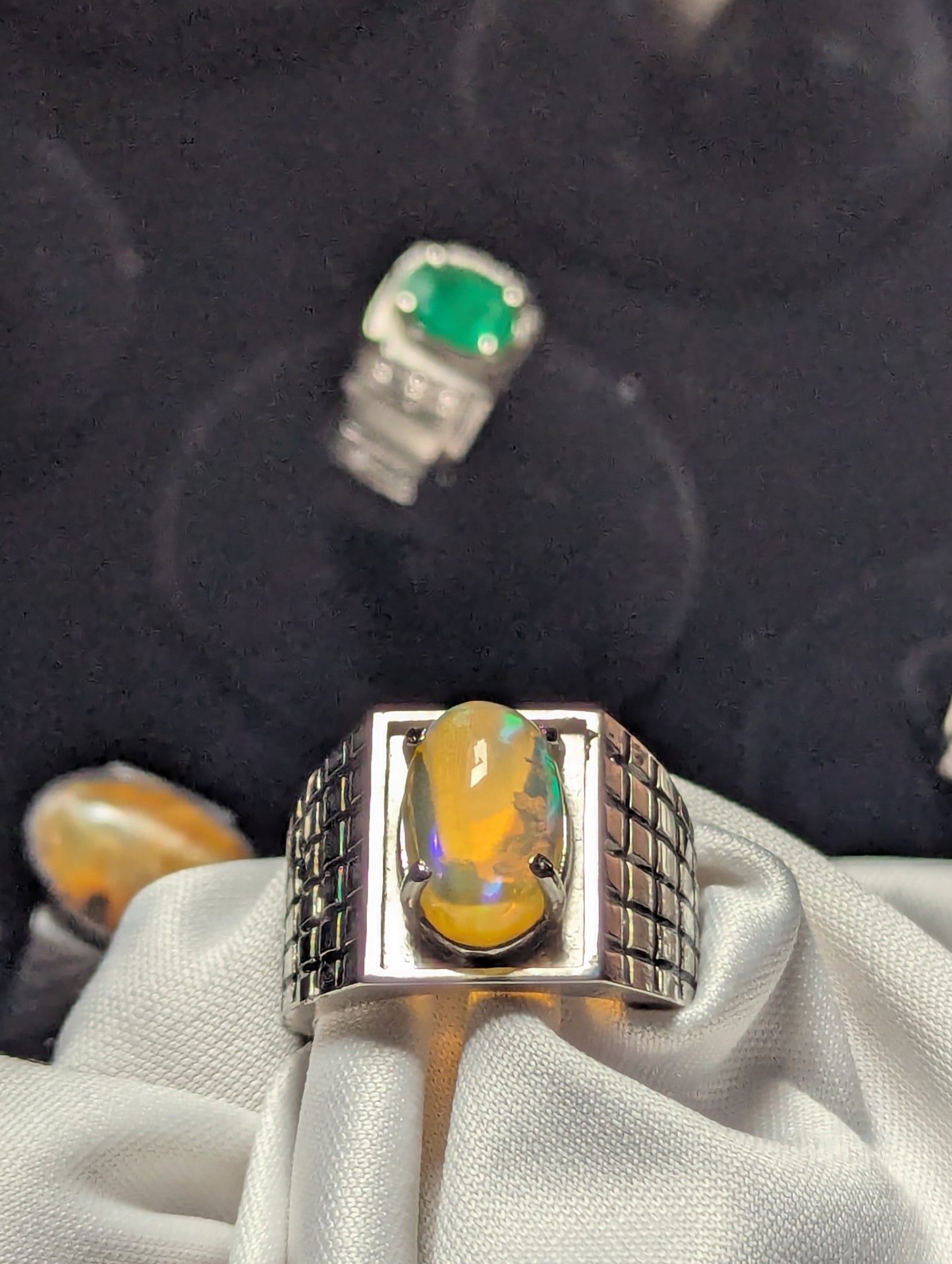 Men’s Natural Opal Ring 925 Sterling Silver | Luxury Gemstone Jewelry