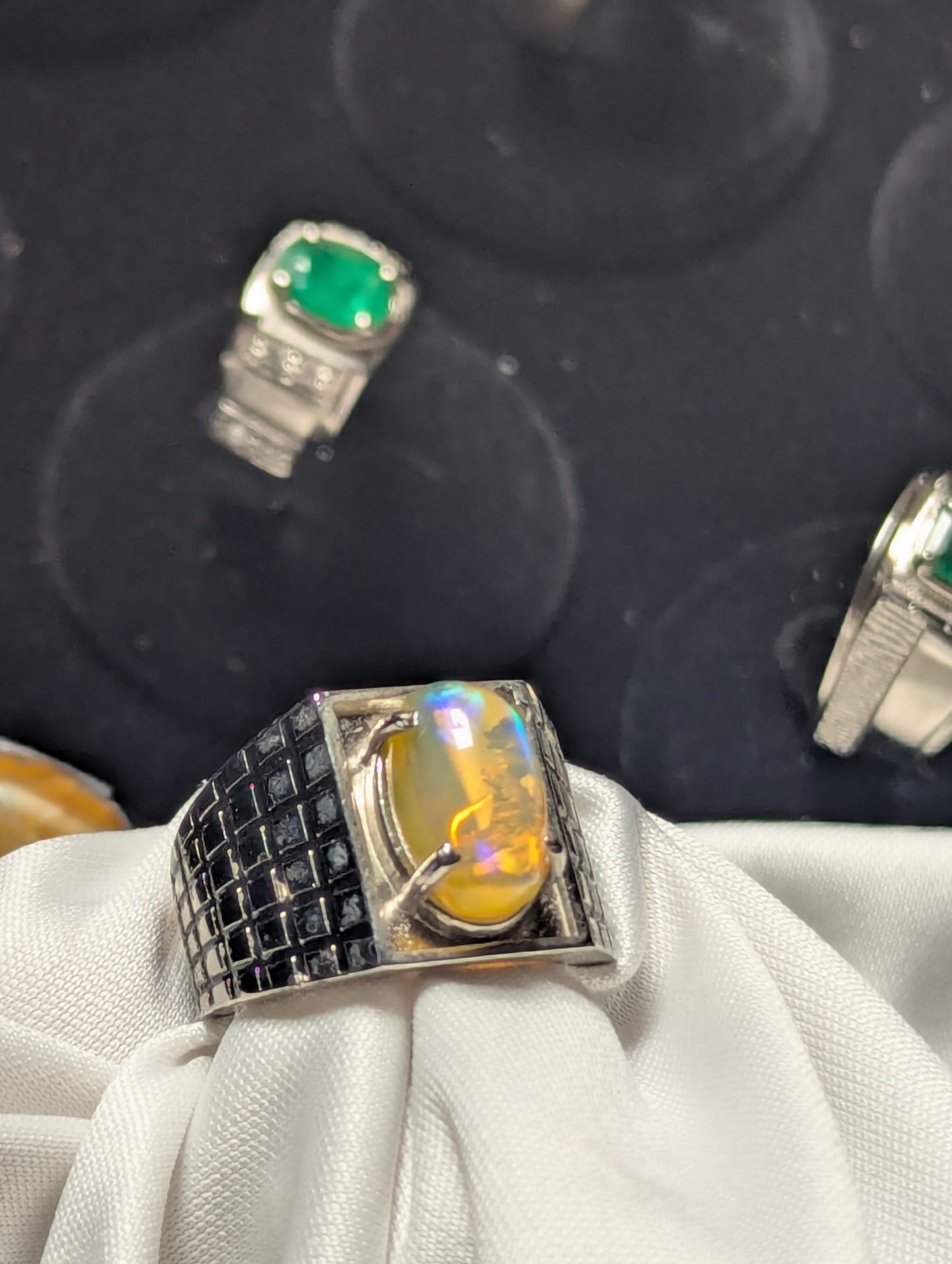 Men’s Natural Opal Ring 925 Sterling Silver | Luxury Gemstone Jewelry
