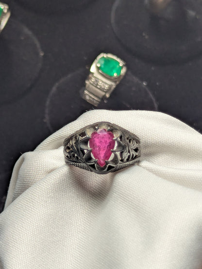 ruby gemstone 925 silver ring