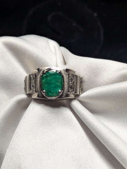 Men’s Emerald Ring 925 Silver – Luxury Statement Jewelry