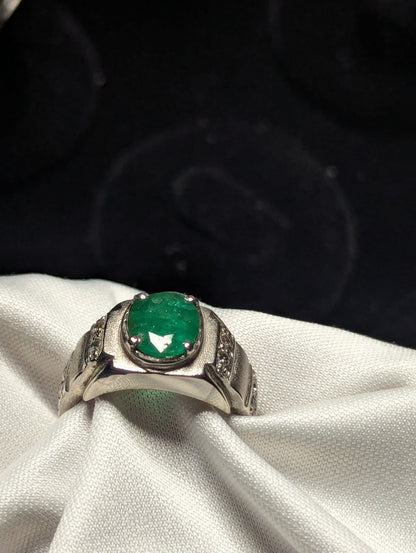 Men’s Emerald Ring 925 Silver – Luxury Statement Jewelry