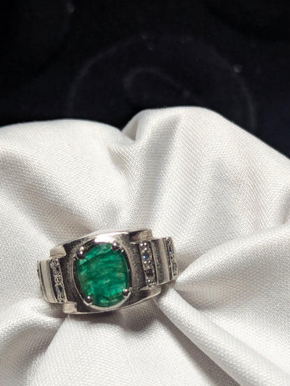 Men’s Emerald Ring 925 Silver – Luxury Statement Jewelry