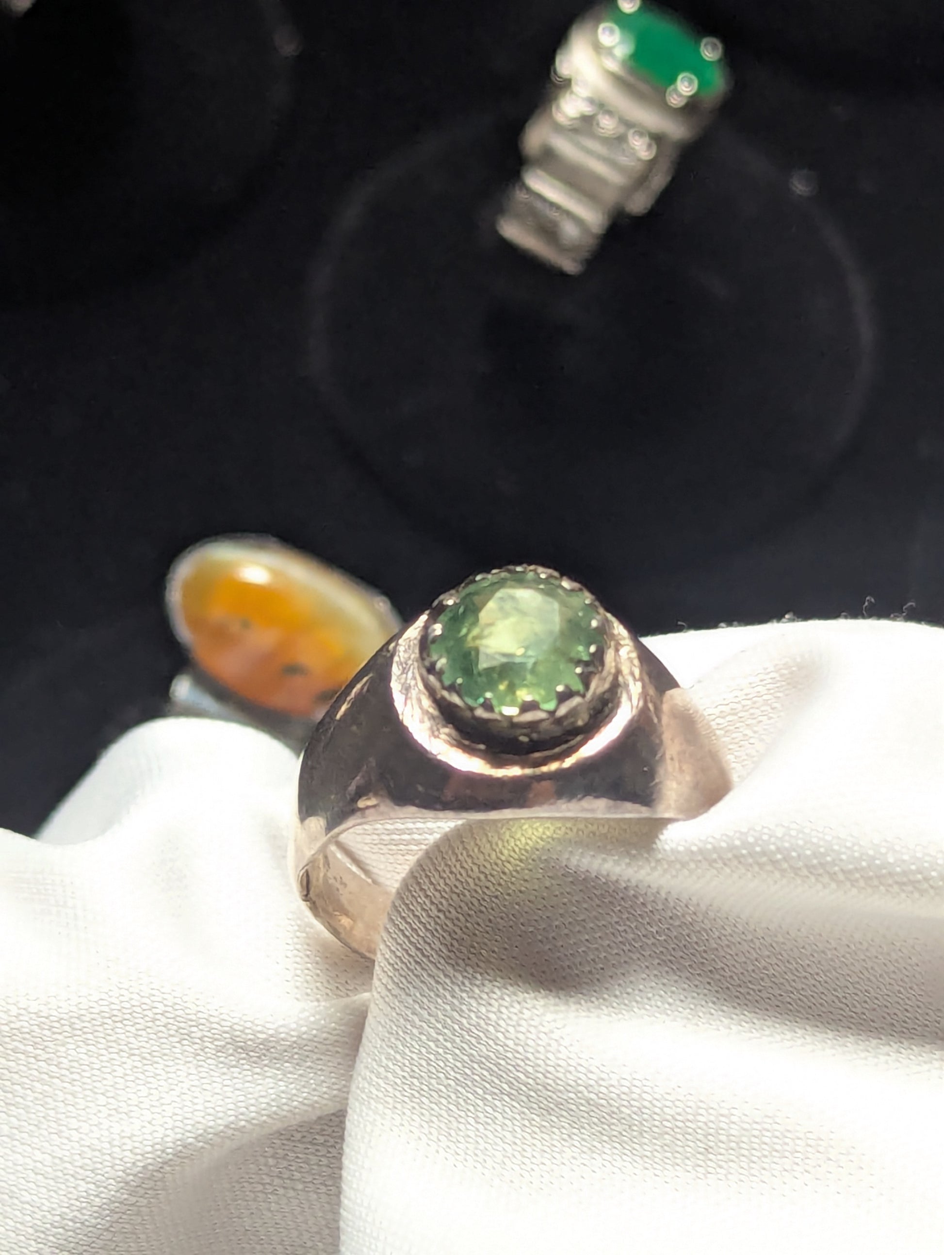 natural peridot men ring 925 sterling silver