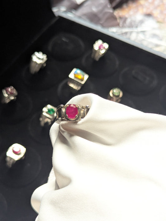 natural ruby men ring 925 sterling silver