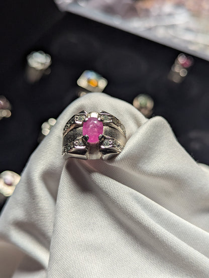 Men’s Natural Ruby Ring 925 Sterling Silver