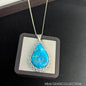 Handmade Teardrop Turquoise Pendant: Sterling Silver Boho Necklace
