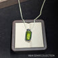 Raw Peridot Sterling Silver Necklace: August Birthstone Crystal Pendant