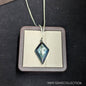 Geometric Aquamarine Pendant: Sterling Silver Necklace, March Birthstone