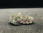 Ruby Emerald Eternity Band Ring: Sterling Silver Wedding Jewelry