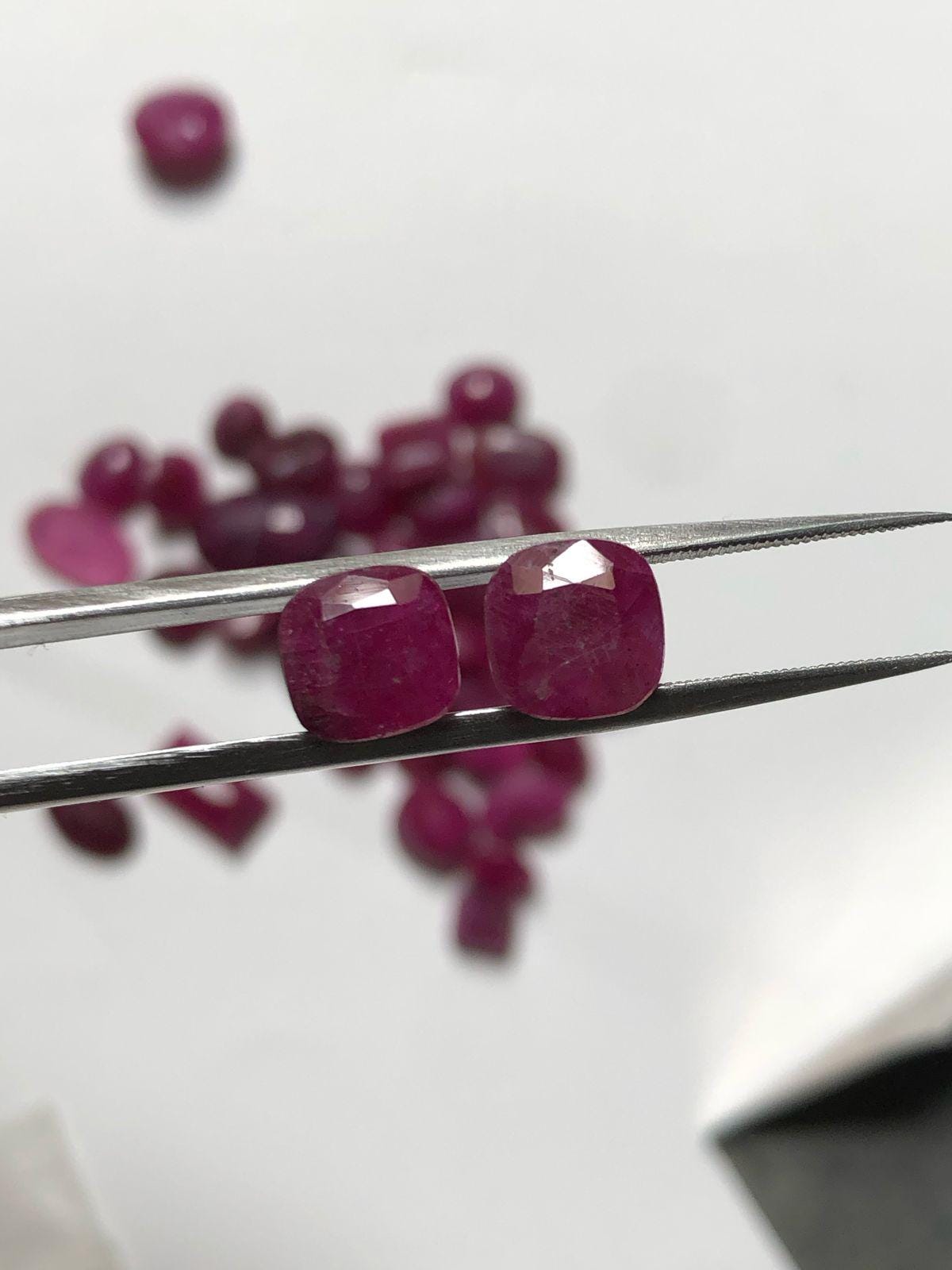 3.705 Carats two Mozambique Ruby, Genuine Deep Red Ruby for Engagement Rings or Fine Jewelry