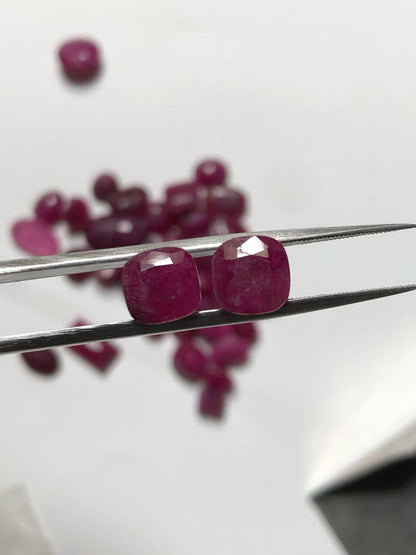 3.705 Carats two Mozambique Ruby, Genuine Deep Red Ruby for Engagement Rings or Fine Jewelry