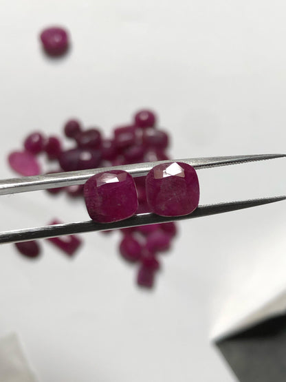 3.705 Carats two Mozambique Ruby, Genuine Deep Red Ruby for Engagement Rings or Fine Jewelry