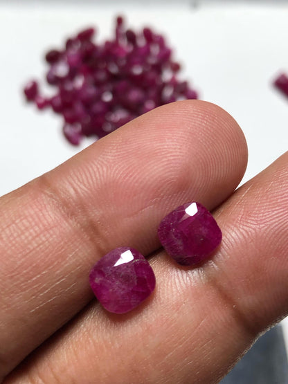 3.705 Carats two Mozambique Ruby, Genuine Deep Red Ruby for Engagement Rings or Fine Jewelry