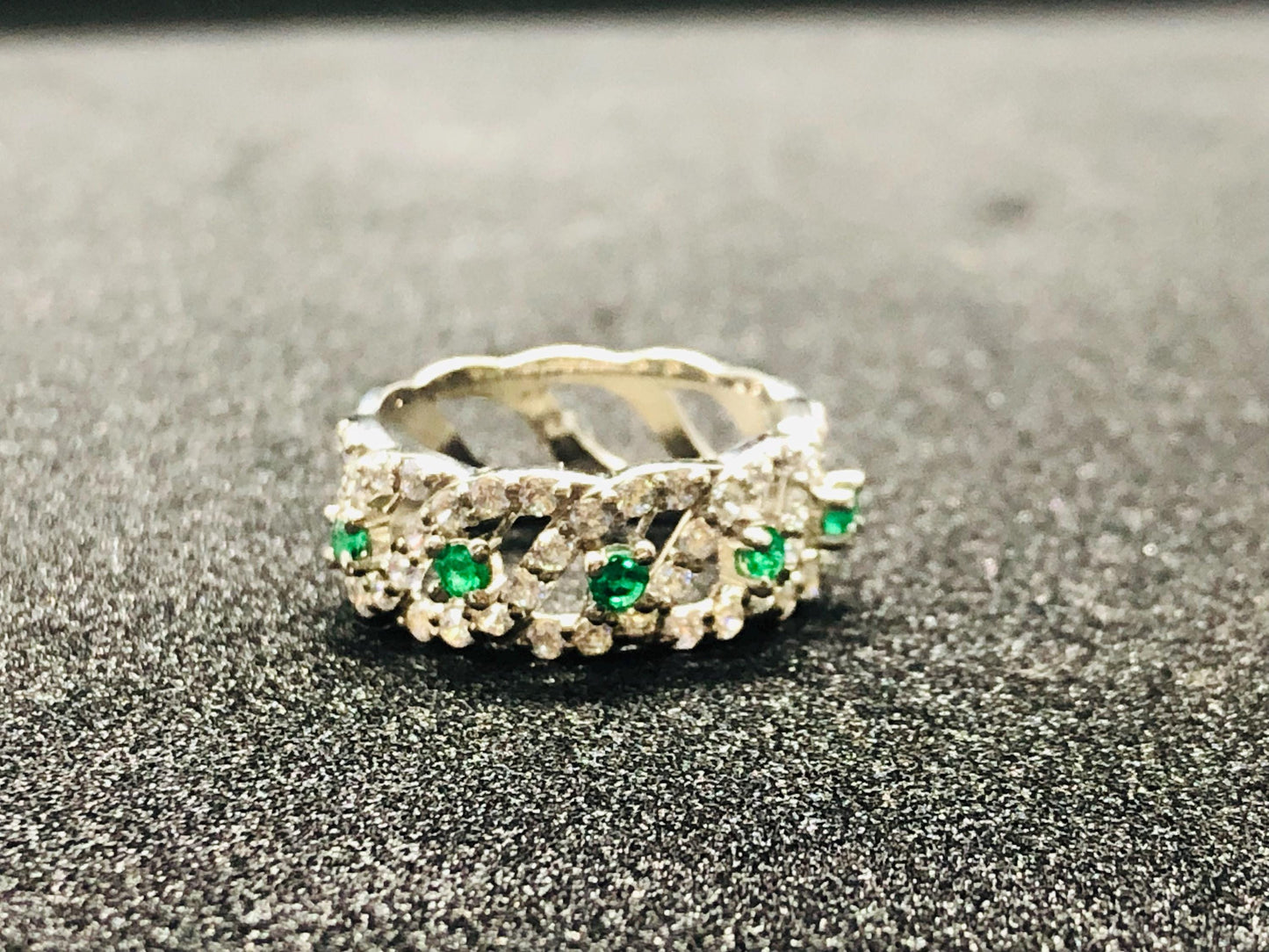 Ruby Emerald Eternity Band Ring: Sterling Silver Wedding Jewelry