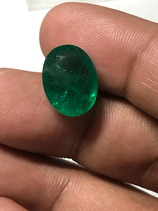 7.55 carat Emerald | Oval Cut Loose Emerald Gemstone