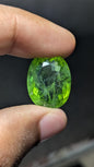 Natural 27 Carat Peridot Gemstone | Faceted Oval Loose Stone