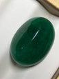 Natural Emerald Cabochon | 27.425 Carat Oval Green Gemstone | Raw Crystal