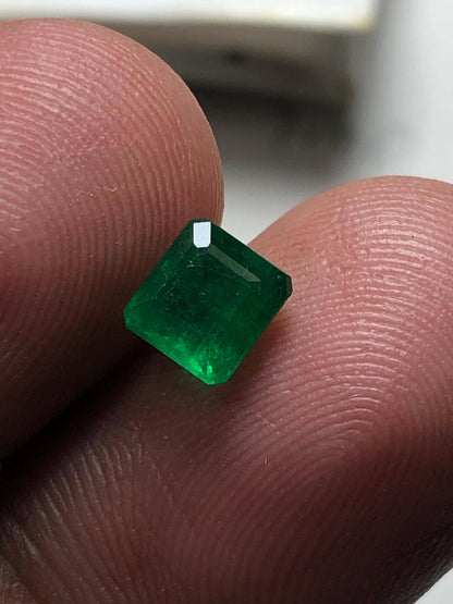 1.095 Carat Natural Panjshir Emerald | Square Cut Green Gemstone | Loose Emerald for Jewelry | Afghan Emerald | May Birthstone | Collectors