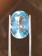 Natural Aquamarine Gemstone | 14.10 Carats Oval Cut | Sky Blue Loose Gem | Certified Birthstone for Jewelry Making & Collectors