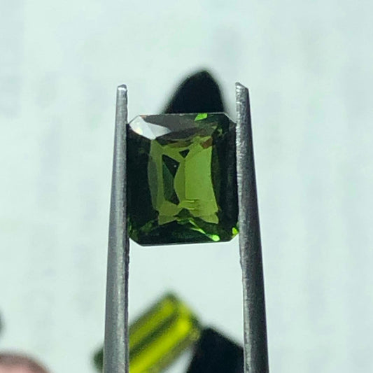 2.255 Carat Natural Green Tourmaline Gemstone | Square Cut Loose Tourmaline
