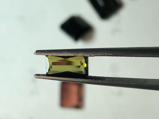 1.285 Carat Yellow-Green Tourmaline | Emerald Cut Natural Gemstone