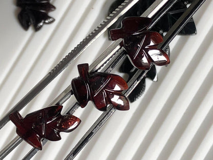 Natural 18.65ct Leaf Carved Purple Tourmaline Set  Handcrafted Gemstone Carvings for Jewelry Making, Collectors Gem, Healing Crystal