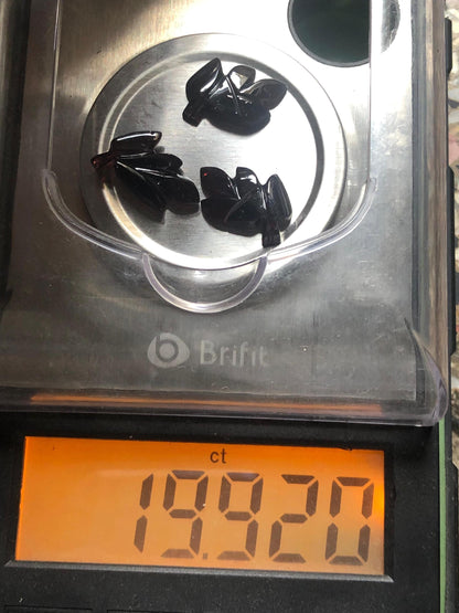 Natural 18.65ct Leaf Carved Purple Tourmaline Set  Handcrafted Gemstone Carvings for Jewelry Making, Collectors Gem, Healing Crystal