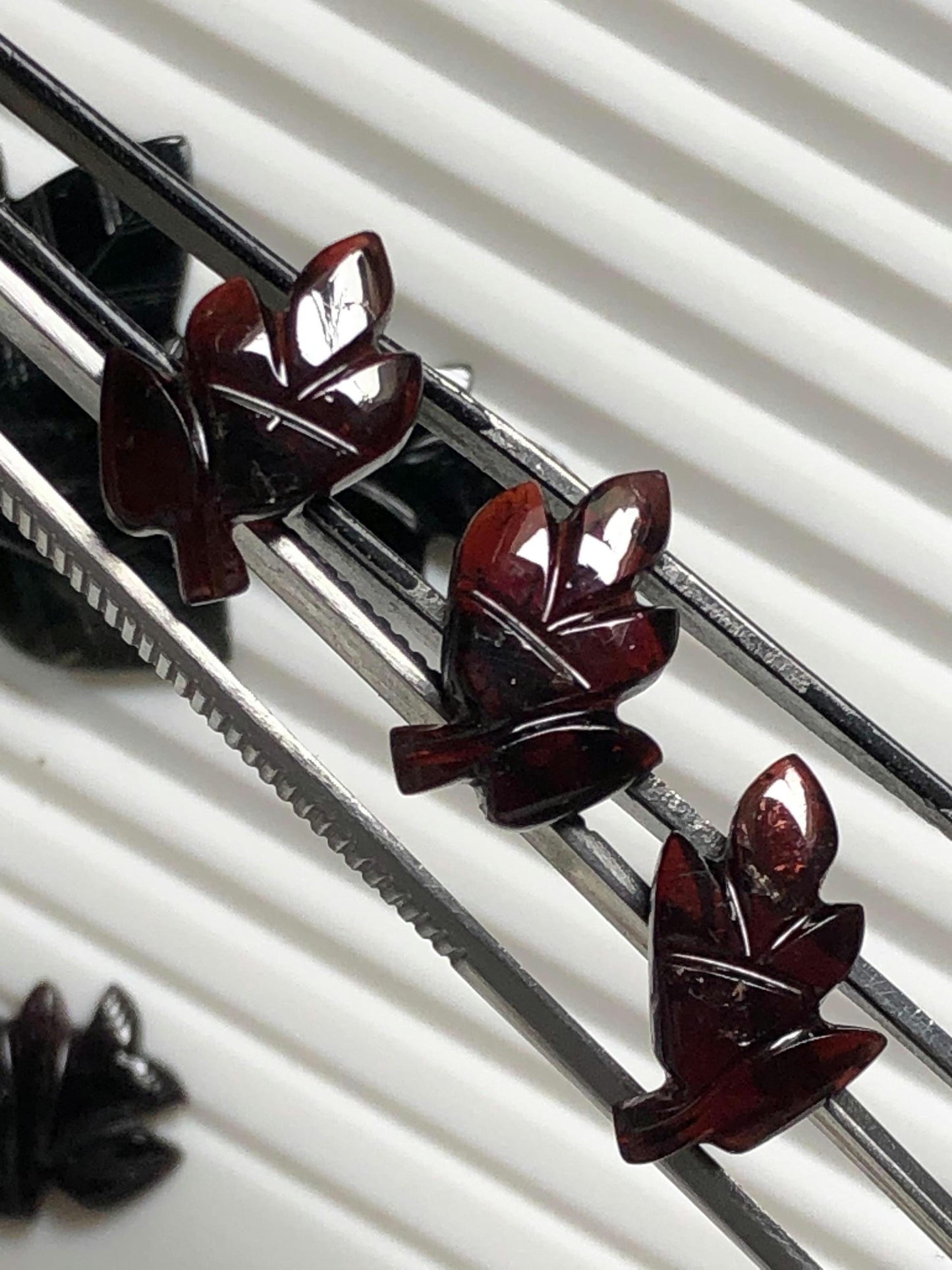 Natural 18.65ct Leaf Carved Purple Tourmaline Set  Handcrafted Gemstone Carvings for Jewelry Making, Collectors Gem, Healing Crystal