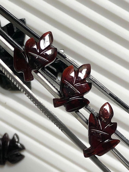 Natural 18.65ct Leaf Carved Purple Tourmaline Set  Handcrafted Gemstone Carvings for Jewelry Making, Collectors Gem, Healing Crystal