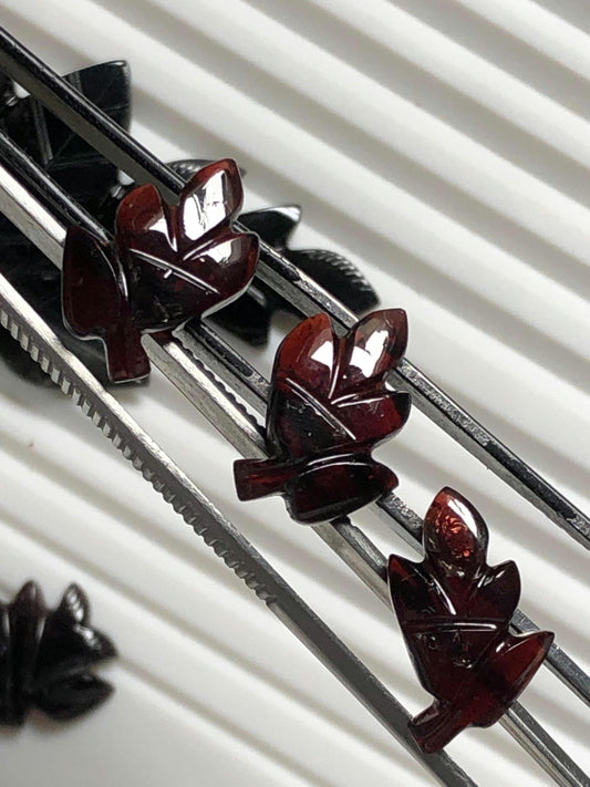 19.92 Carat Hand-Carved Red Tourmaline Leaves | Natural Tourmaline Gemstone | Pendant Cabochon