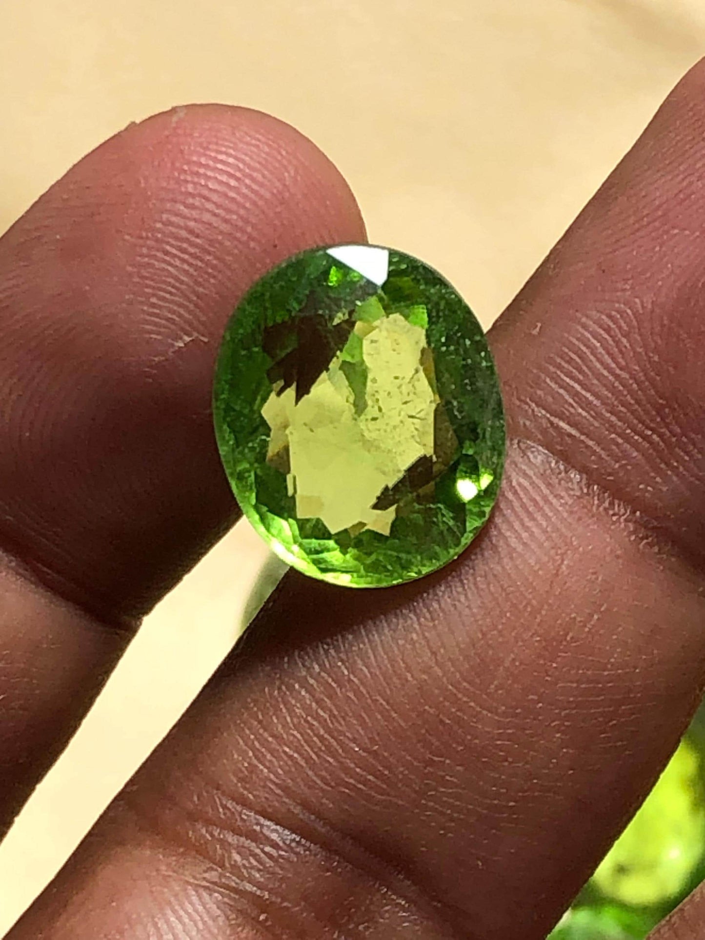 Natural 10.625 Carat Peridot Gemstone | Cushion Cut Green Peridot