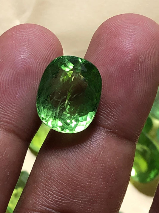 Natural 13.515 Carat Peridot Gemstone | Faceted Oval Green Gem