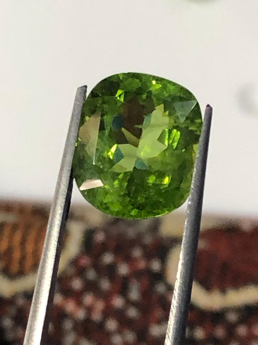7.66 Ct Natural Peridot Gemstone – Supat Valley Origin – Loose Faceted Peridot for Ring