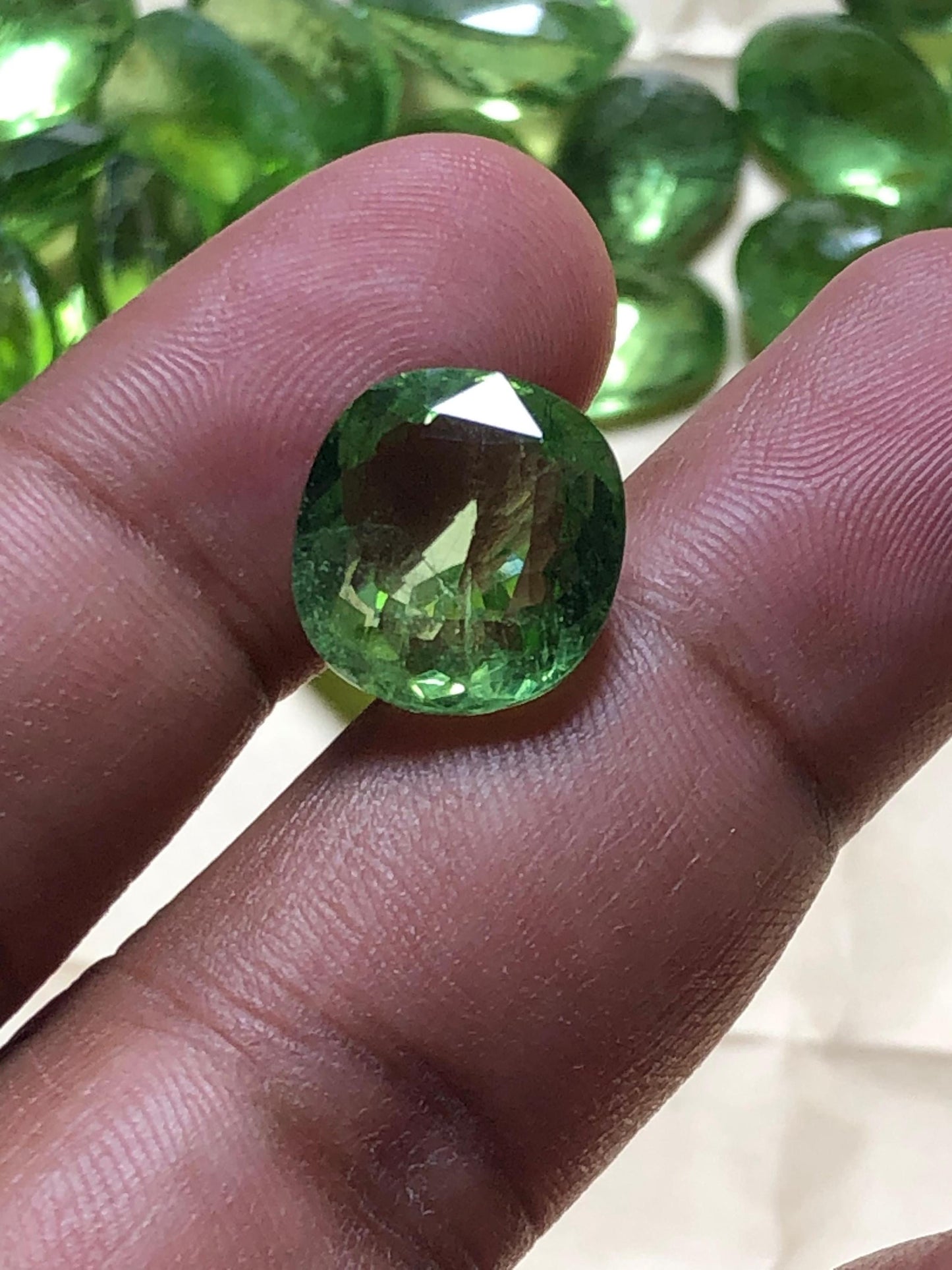 Natural 9.40 Carat Suppat Valley Peridot | Green Cushion Cut Loose Gemstone