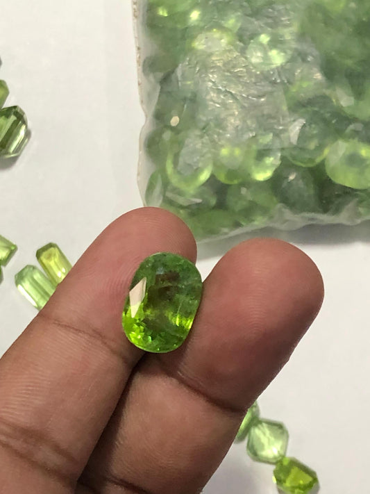 Natural 10.090 Carat Peridot Gemstone | Faceted Oval Green Gem